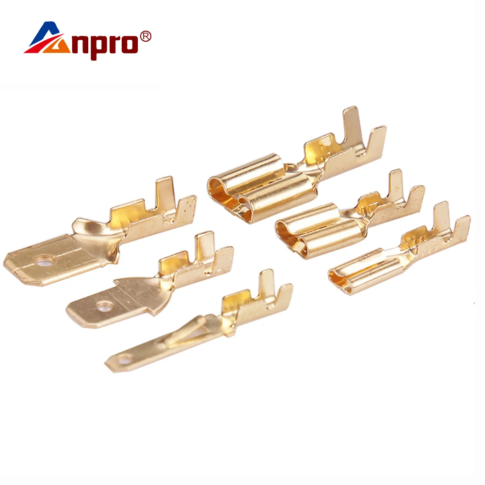 

Anpro 270pc Gold 2.8MM 4.8MM 6.3MM Female Male Car Spade Connector Splice Quick Wire Crimp Terminals Kit for Car Motorcycle Bike