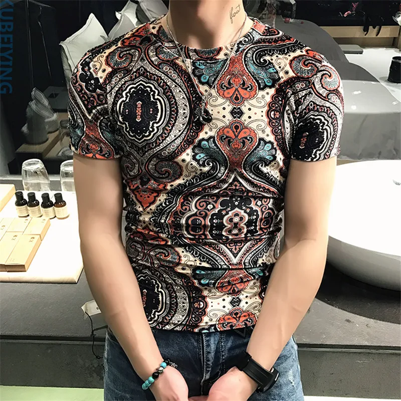 2017 summer high quality font b Men s b font fashion leisure butterfly pattern Silk and