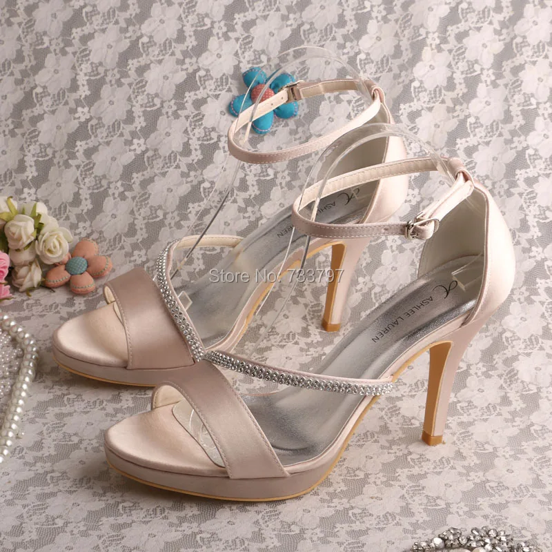 Wedopus New Arrive Nude Color Ladies Designer Shoes Sandals with Crystals Dropship