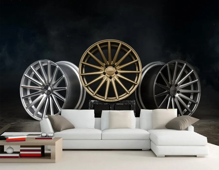 Custom three Wheel photo 3d Personality wallpaper papel de parede bar ktv living room sofa TV wall bedroom mural | Обустройство дома