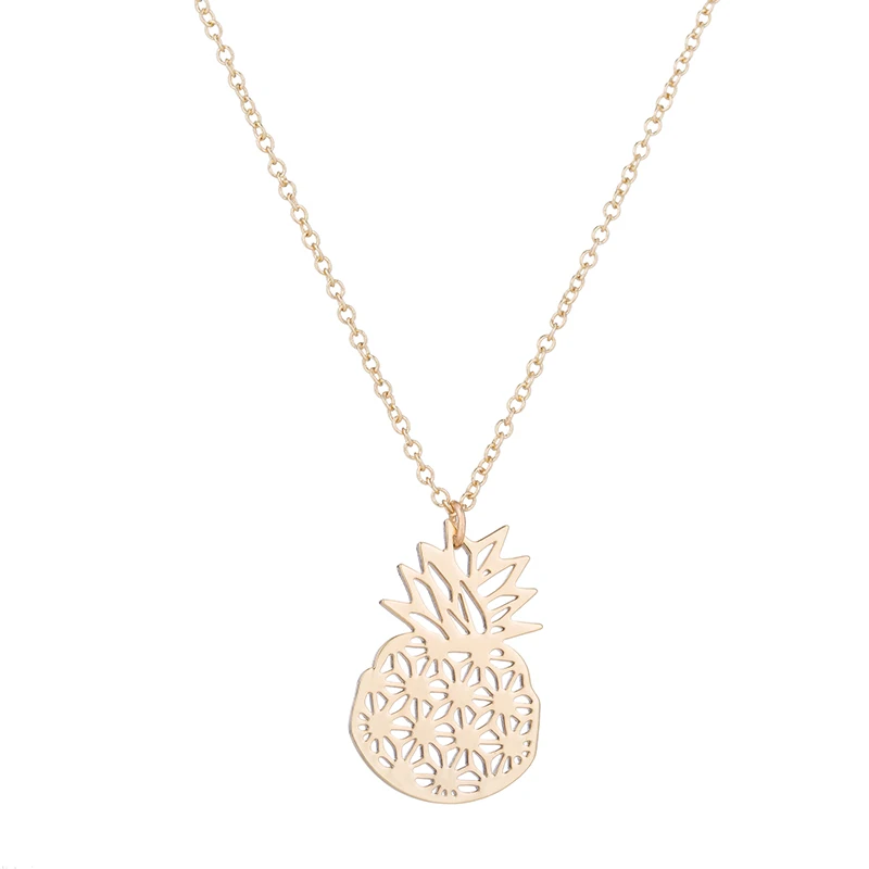 

Yiustar Fruit Necklace Gold Pineapple Necklace Tropical Jewelry Origami Necklace Geometric Pineapple Pendant Women Jewelry Gift