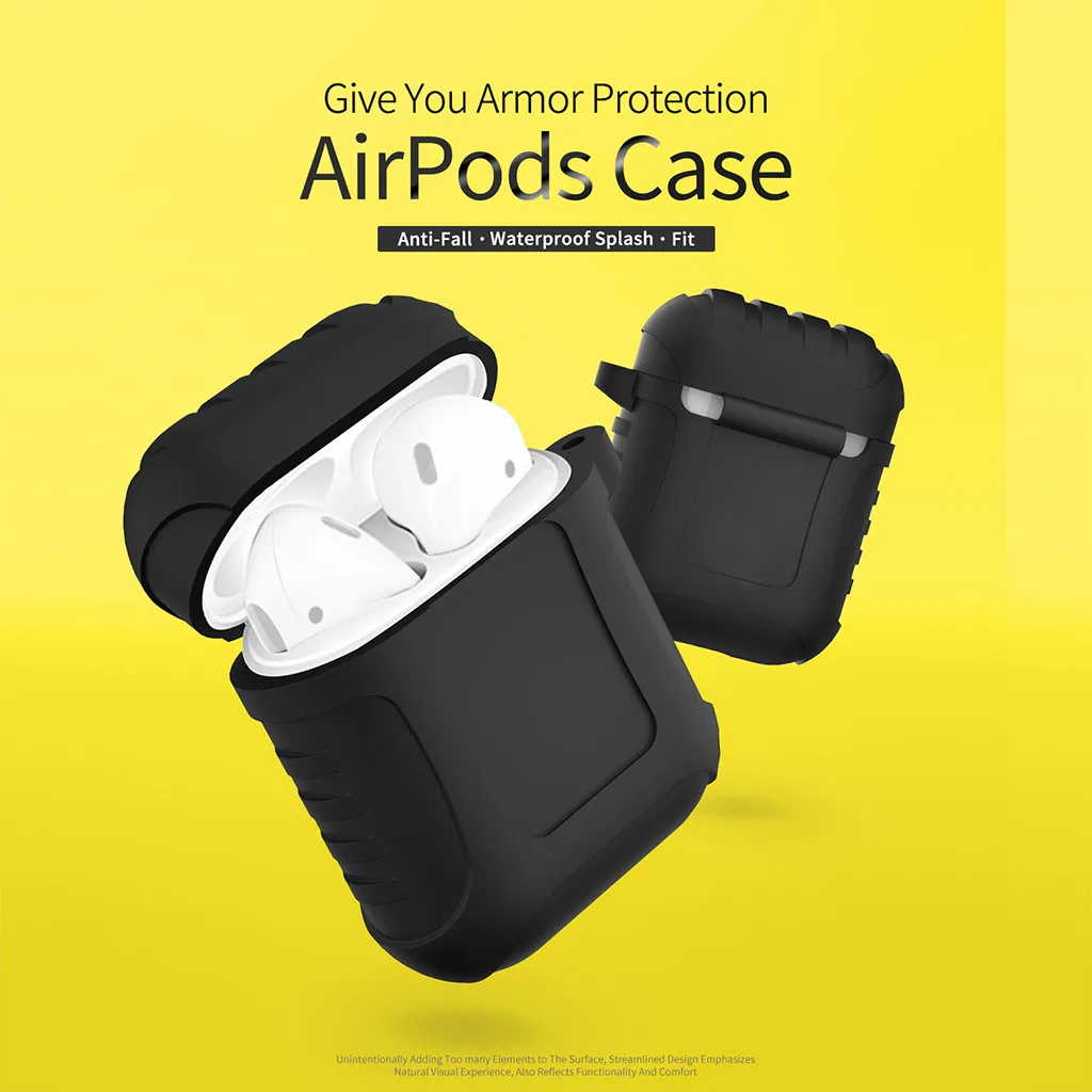 For Air Pods Silicone Case Cover Protective Skin for Apple AirPods 1th with Ear Hook Kablosuz Kulaklk Earbuds Protection