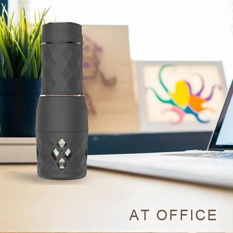 

WHISM Portable Coffee Maker Bottle Stylish Mini Practical Manual Italianate Coffee Machine Pot for Home Office Sports Travel