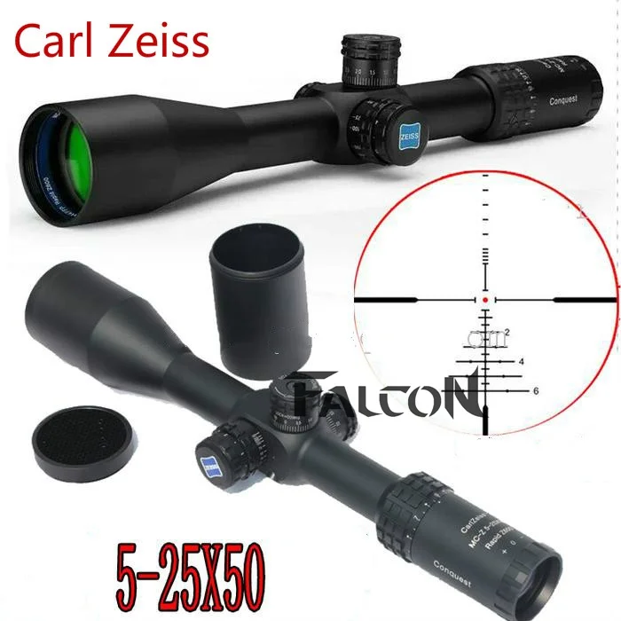 Carl Zeiss 5-25X50 FFP Optics Riflescope Side Parallax Tactical Hunting Scopes Rifle Scope Mounts For Airsoft Sniper Rifle