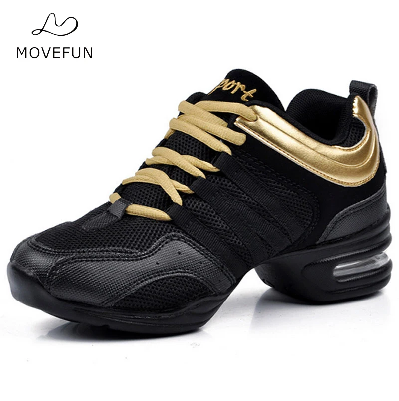 MoveFun New Jazz Dance Shoes Women Ladies Fitness Soft Outsole Breath Teachers Latin Salsa Modern Dance Sneakers Zapatos Baile