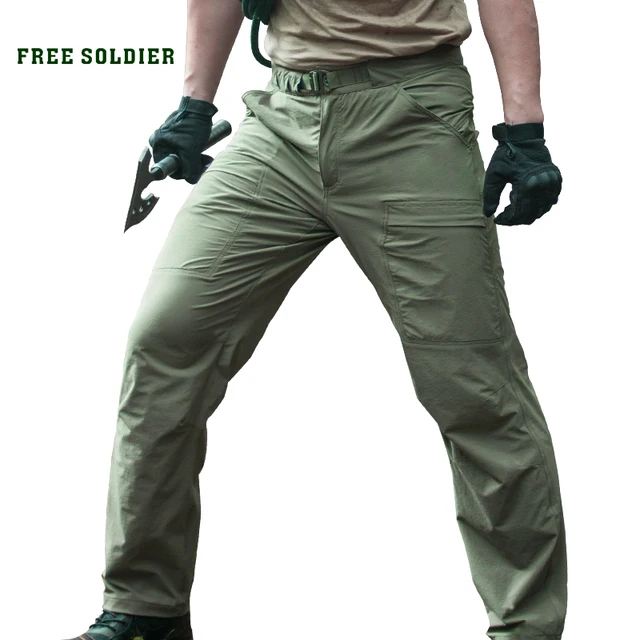 FREE SOLDIER Outdoor Sports Tactical Camping Hiking Climbing Men's Pants Male Summer Thin Breathable Trousers