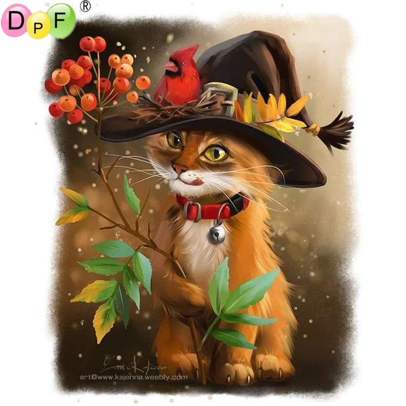

DPF DIY rhinestone diamond painting cros stitch Cartoon cat mosaic diamond embroidery needlework crafts full square home decor