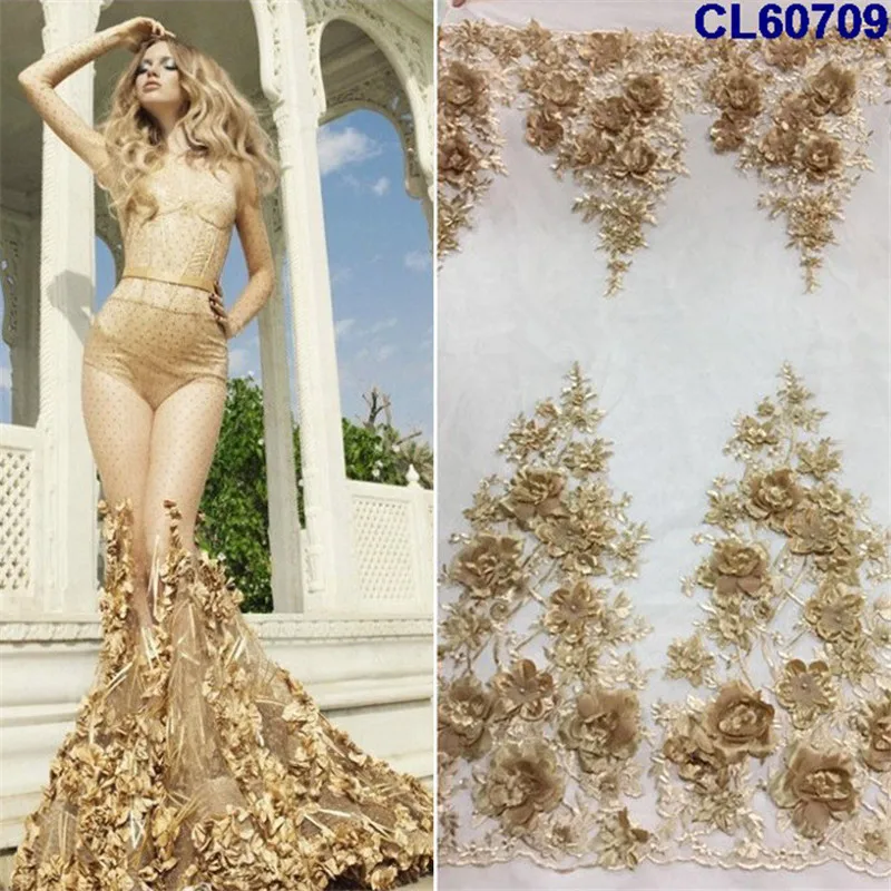 

Latest French Lace Fabrics High Quality Bridal 3d Lace Embroidery Nigerian Net Lace Fabrics For Wedding BLL02