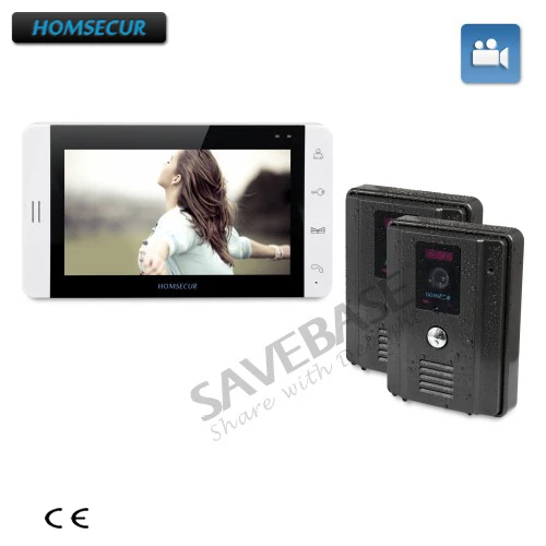 

HOMSECUR 7" Wired Hands-free Video Door Phone Intercom System with Russian Local Delivery TM703R-W+TC011-B