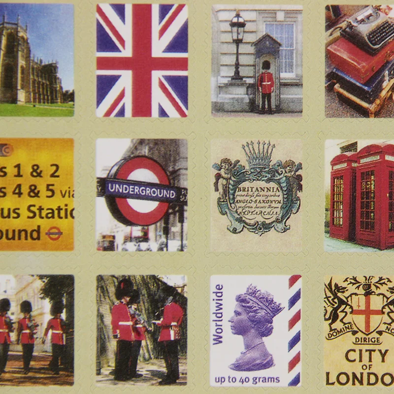 

4 Sheets DIY Vintage Plants Stamp Planner Stickers London Paris Prince Alice Sticky Notes Scrapbooking Paper Decoration Supplies