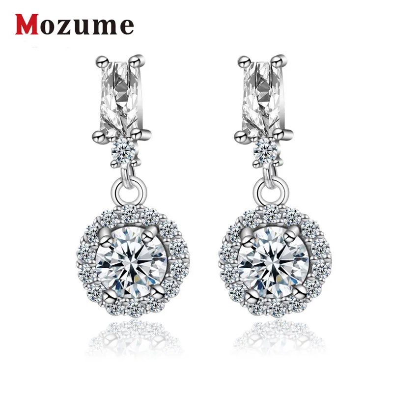 Luxury Charm AAA CZ Drop Earrings For Women Classic 925 Sterling Silver