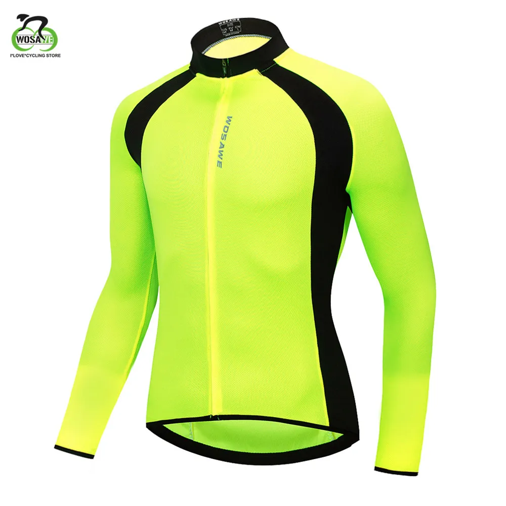 WOSAWE Breathable Mesh Fabric Cycling Jacket Full Zipper Chaqueta Back
