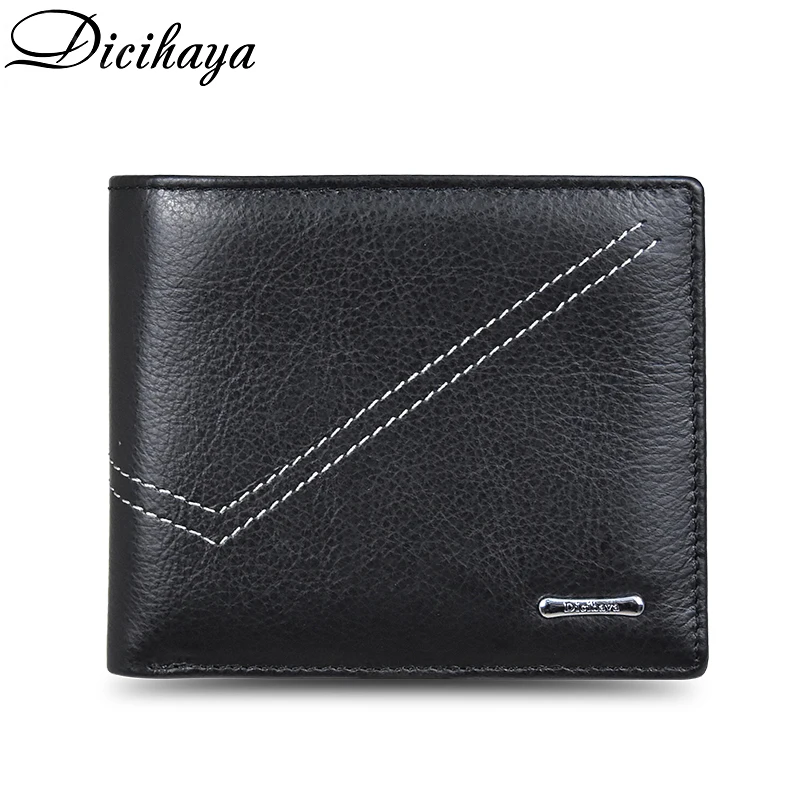 DICIHAYA حقيقية محفظة جلدية أزياء قصيرة Bifold الرجال محفظة عارضة Soild الرجال محافظ مع عملة جيب المحافظ الذكور محافظ