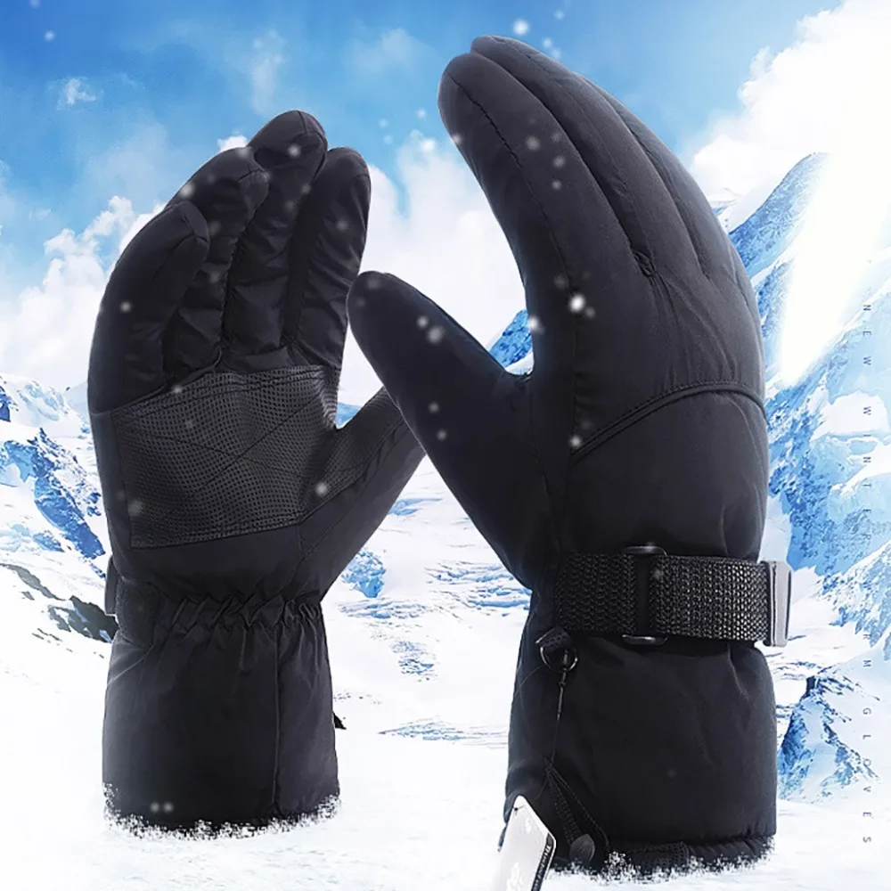 

New Simple Couples Ski Gloves Warm Anti-slip Snow Snowmobile Snowboard Skiing Gloves Windproof for Outdoor Riding Skiing PJ5