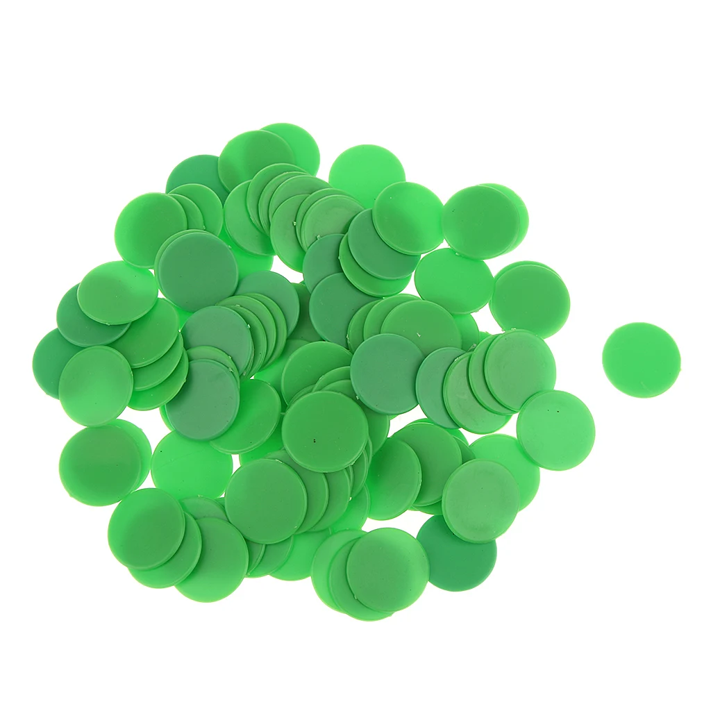 High Quality 100 x 18mm New Plastic Counters Board Game Tiddlywinks Teaching Aid Green Plastic Counters Board Game  