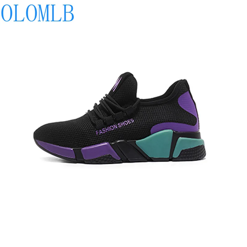 

OLOMM 2019 New Spring Women Fashion Mesh Lace-up Sneakers Vulcanized Shoes Ladies Casual Shoes Breathable Walking Mesh
