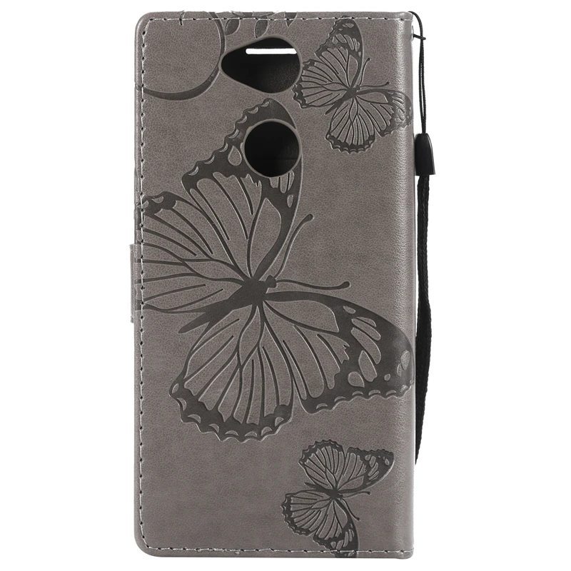 Двойной 3D чехол бумажник с бабочками для Sony Xperia L1 L2 XA1 XA2 XA Ultra XZ XZ1 XZ2 Z3 Z5 Compact Mini E5