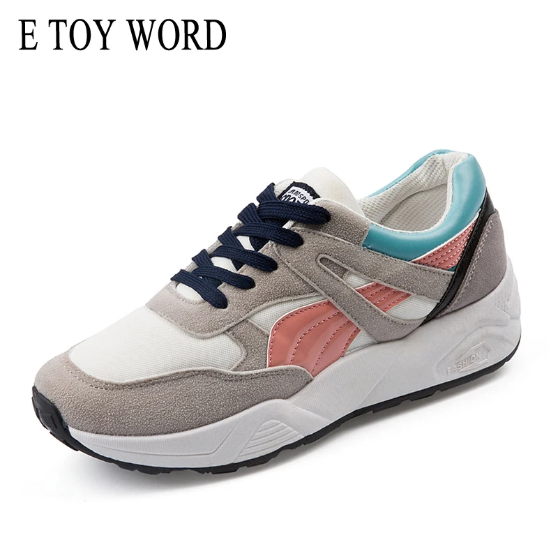 

E TOY WORD Women Sneakers Casual Shoes Comfortable Cushioning sapatilha feminina Breathable Ladies Shoes Lace Up Walking Shoes