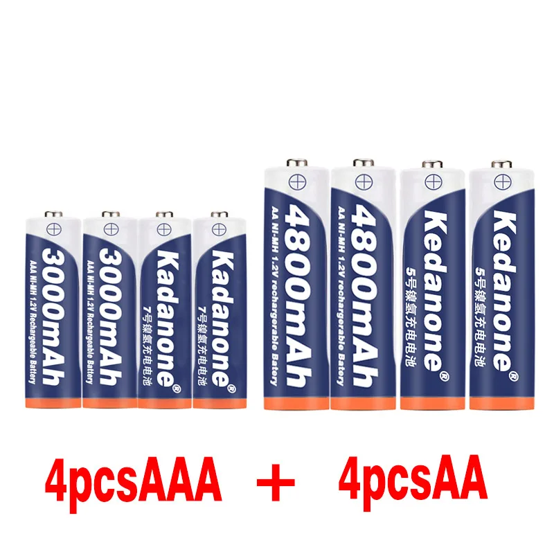 4~ 40 шт AAA 3000mAh+ AA 4800mAh 1,2 v Ni-MH аккумуляторная батарея Фонарь для игрушек микрофон камеры и т. Д