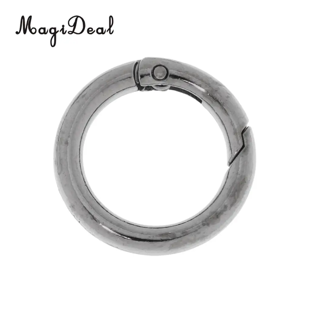 MagiDeal Light Weight 5 Pieces 28mm Alloy Round Carabiners Camping Spring Clip Keychain Circle Carabiner for Camping Hiking
