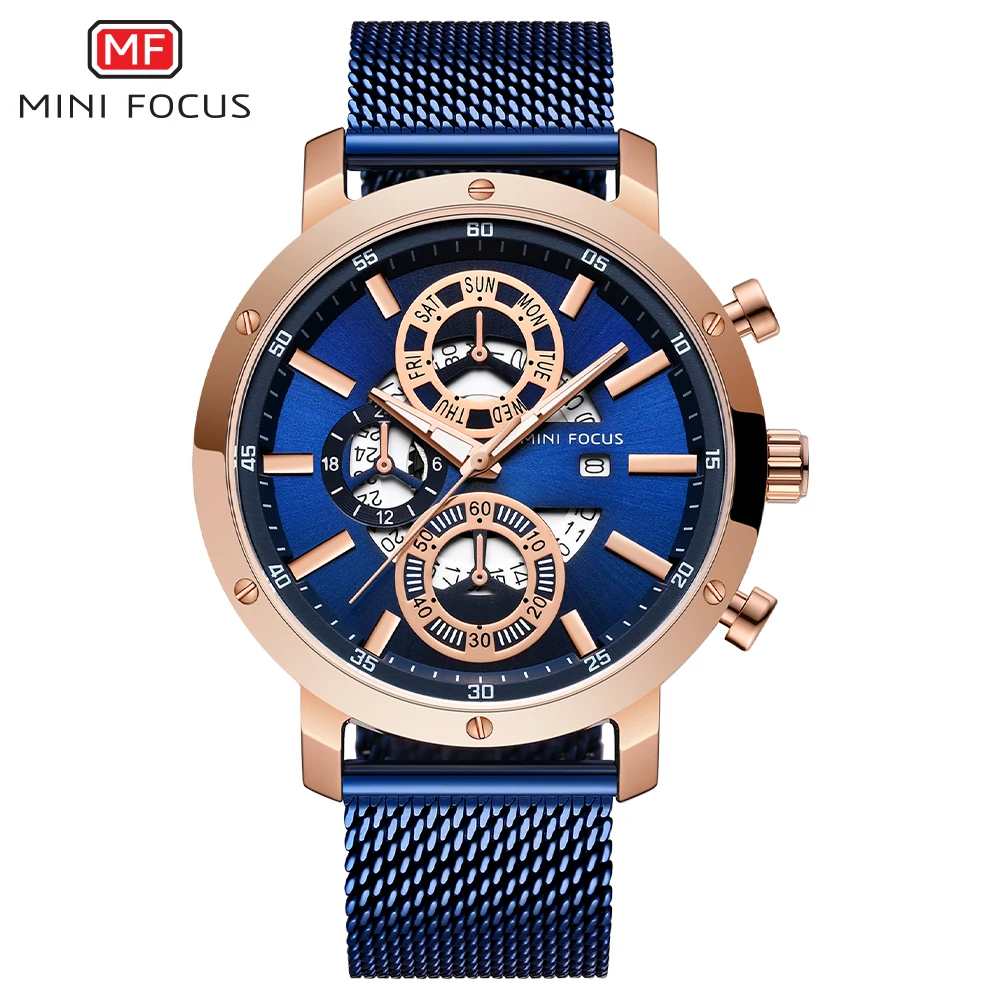 

2019 New Blue Casual Mesh Belt Fashion Quartz Gold Watch Mens Watches Top Brand Luxury Waterproof Clock Relogio Masculino
