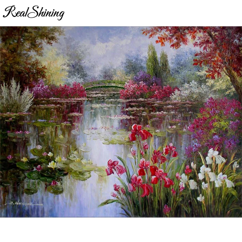 

REALSHINING 5D Diamond Embroidery Claude Monet diy Diamond Painting Cross Stitch Resin Full Square Diamond,mozaika,decor FS2979