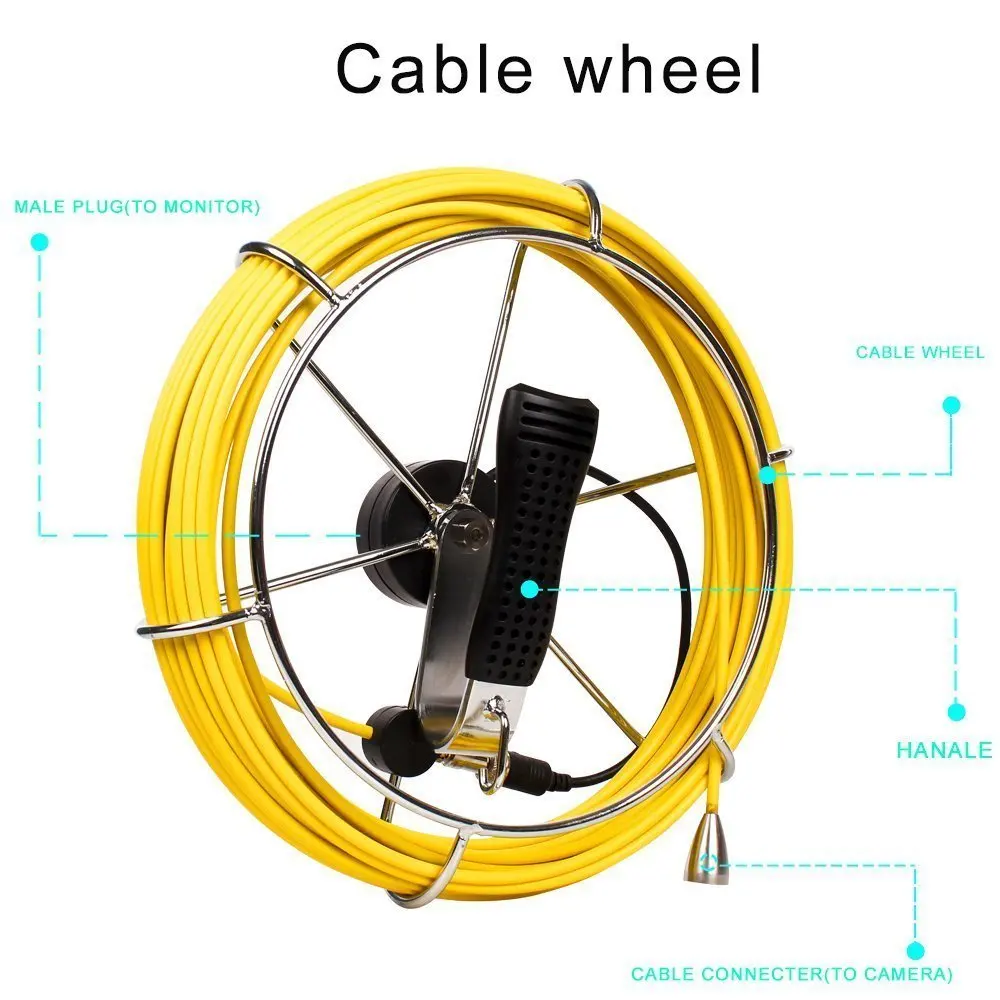 

Pipe Sewer Inspection Camera Waterproof IP68 30M Drain Industrial Endoscope Video CCD DVR Recorder Video Snake Camera cable