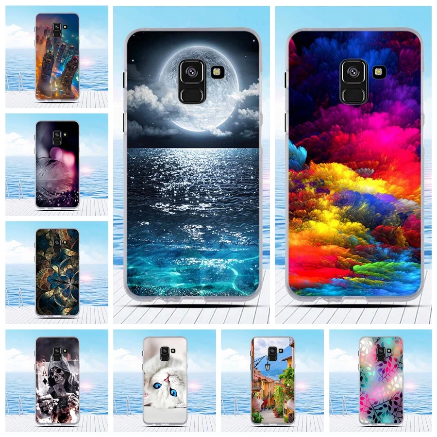 For Samsung Galaxy A8 2018 Case Soft TPU Painting A530 A530F SM-A530F Silicone Phone Cover | Мобильные телефоны и
