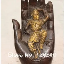 Бир 00241 " Китайский Бронзовый Свинка Шакьямуни Татхагата Будда Король Обезьян Сунь Укун стороны