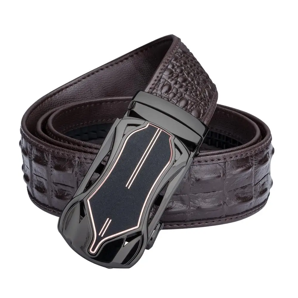 

New Designer Mens Belts Automatic Buckle Luxury Real Cowskin Leather Men Belt For Business Ceinture Homme Barry.Wang PKHF-0038