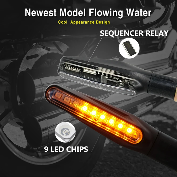 4 шт. мотоцикл поворотники свет E24 мотоциклы течет вода мигалка мигающий индикатор гибкие Хвост Стоп сигнал для Honda