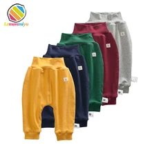 Lemonmiyu/плотные леггинсы для малышей хлопковые теплые весенне-осенние длинные брюки для малышей повседневные свободные штаны с эластичной резинкой на талии для младенцев