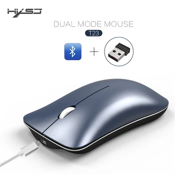 

HXSJ T23 2.4G Wireless Mouse Bluetooth 4.0 Mice Utral Thin Dual Modes Laptop Gaming Mouse for Windows-Mac Silent Mute Office