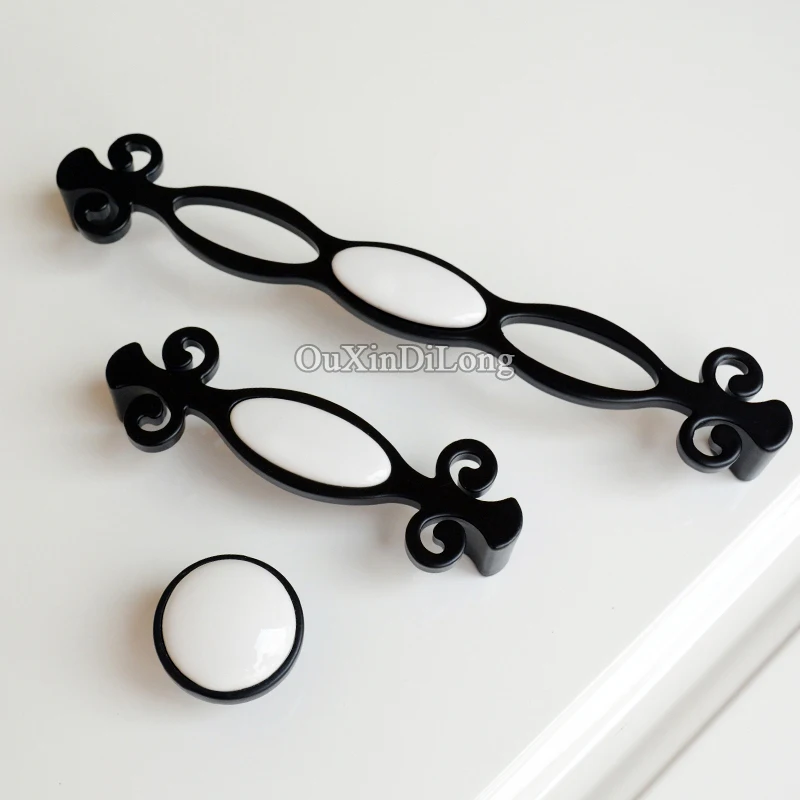

Designed 2PCS European Elegant Ceramic Kitchen Cabinet Door Handles Cupboard Wardrobe Drawer Wine Cabinet Pulls Handles & Knobs