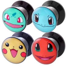 1 пара унисекс 6-25 мм ушные носилки Акриловые Pokemon беруши туннельный пирсинг серьги измерительные пробки вспышки телесные носилки пробки