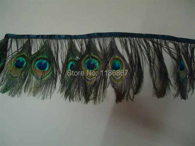 Free shipping!10Yards/Lot Height approx 13cm Peacock Feather Trimming Peacock Feather Fringe