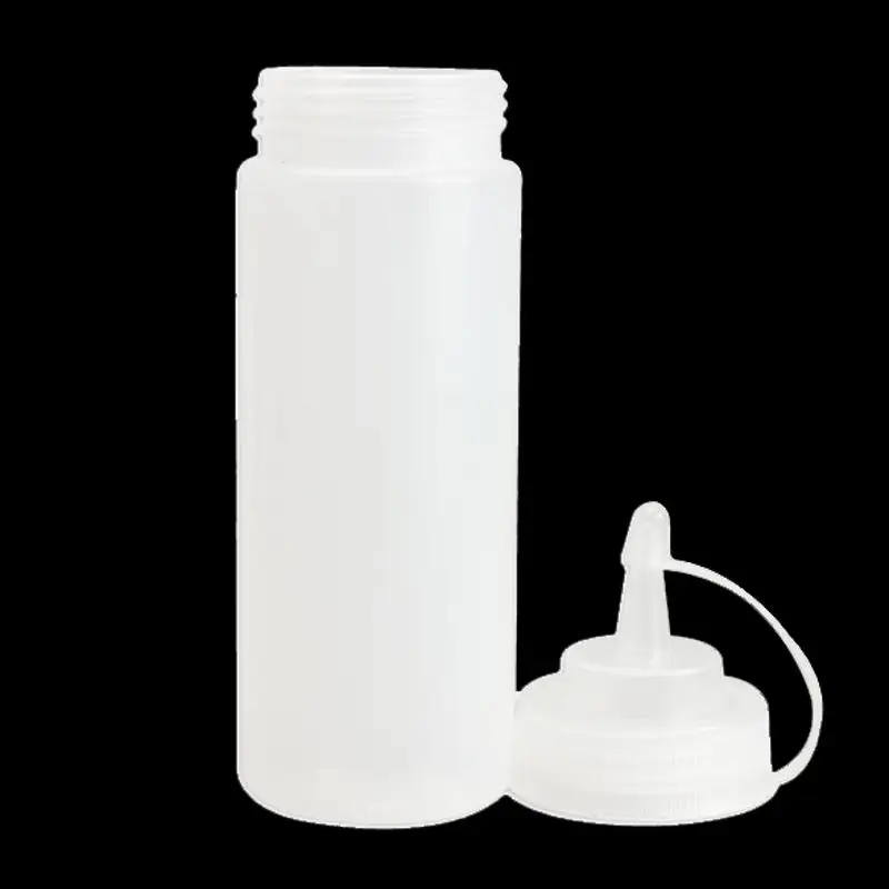 6Pcs Plastic Squeeze Bottle Condiment Dispenser Sauce Vinegar Oil Jam Kitchen Gadgets with Caps Storage Containers Cake Decorating Tools for Ketchup BBQ Sauce Mayo Dressings Mustard Olive Oil