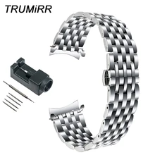 Ремешок для часов из нержавеющей стали с загнутым концом 22 мм+ инструмент для samsung Galaxy Watch 46 мм SM-R800 ремешок на запястье сменный Браслет