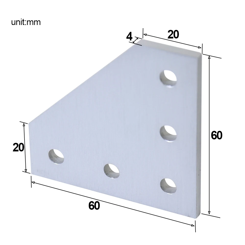 12 шт. 5 отверстий 90 градусов шарнирная доска пластина угловой кронштейн Соединительная полоса для алюминиевый профиль 3d принтер рамка