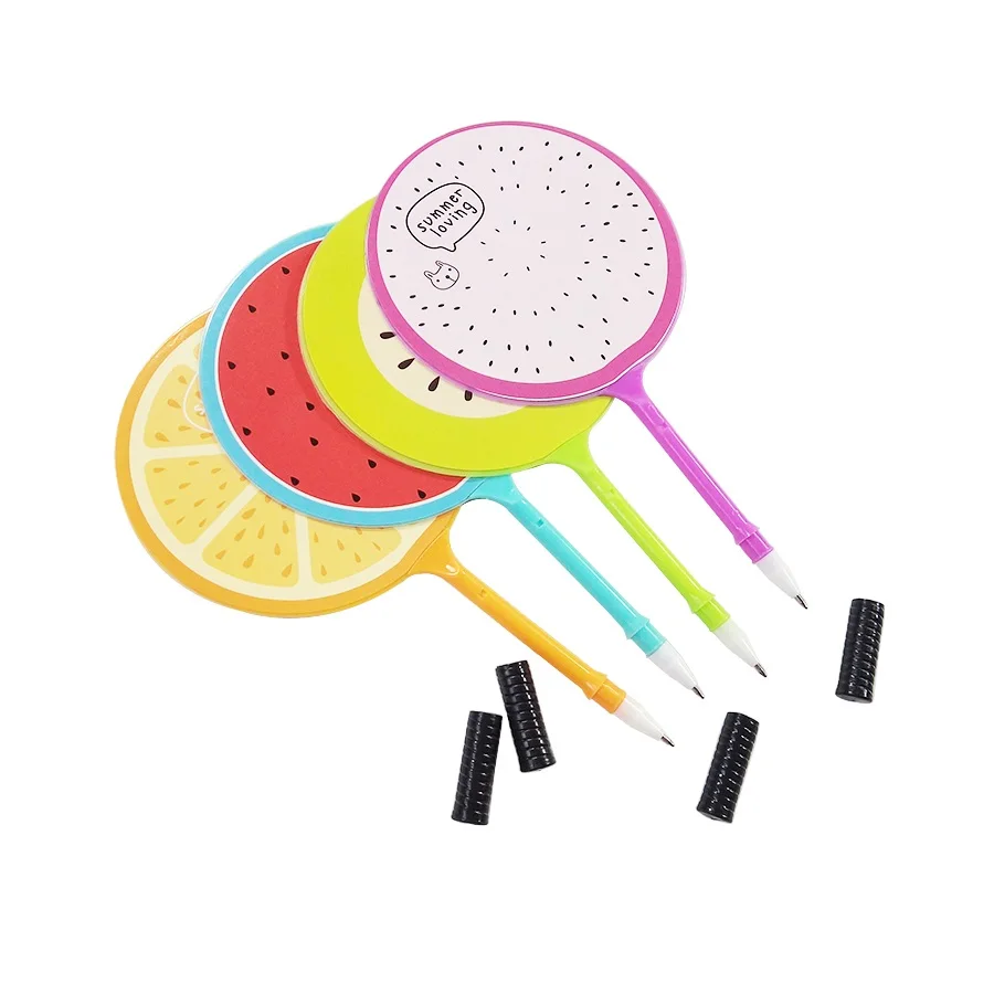 

20 Pcs/lot Cute Furits Ball Point Pen Fan Shape Gift Pen For Children Back To School Party's Gift Nice Little Gift