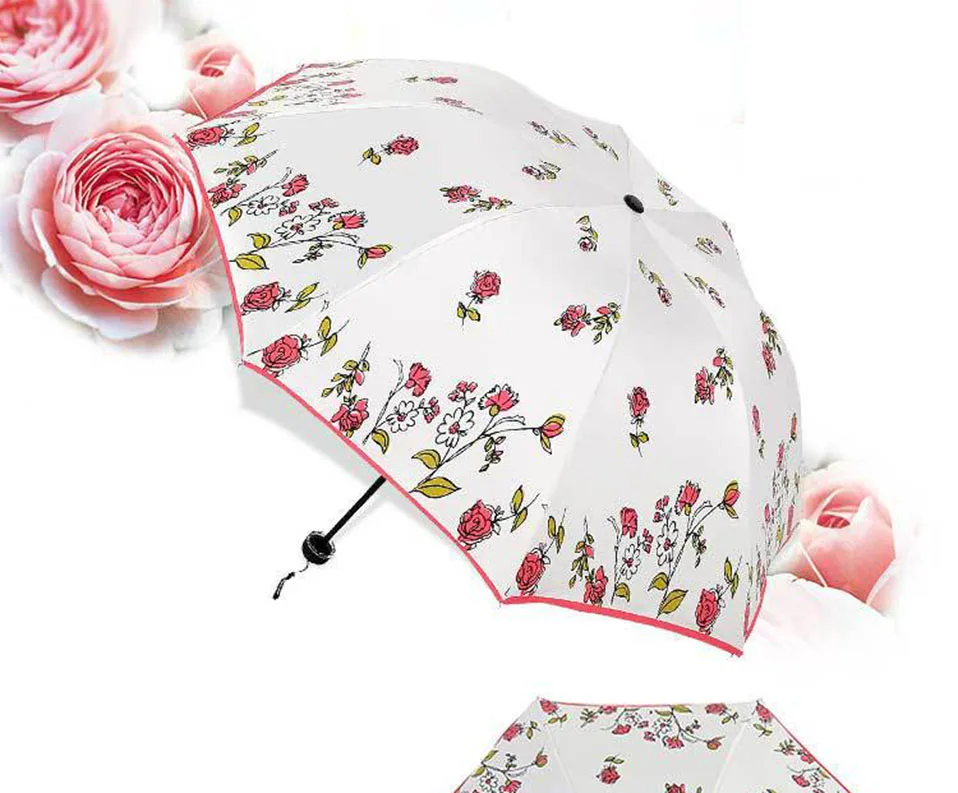 Полностью автоматический усиленный зонтик в виде цветка, складной женский зонтик, женский ветрозащитный милый мини складной зонтик