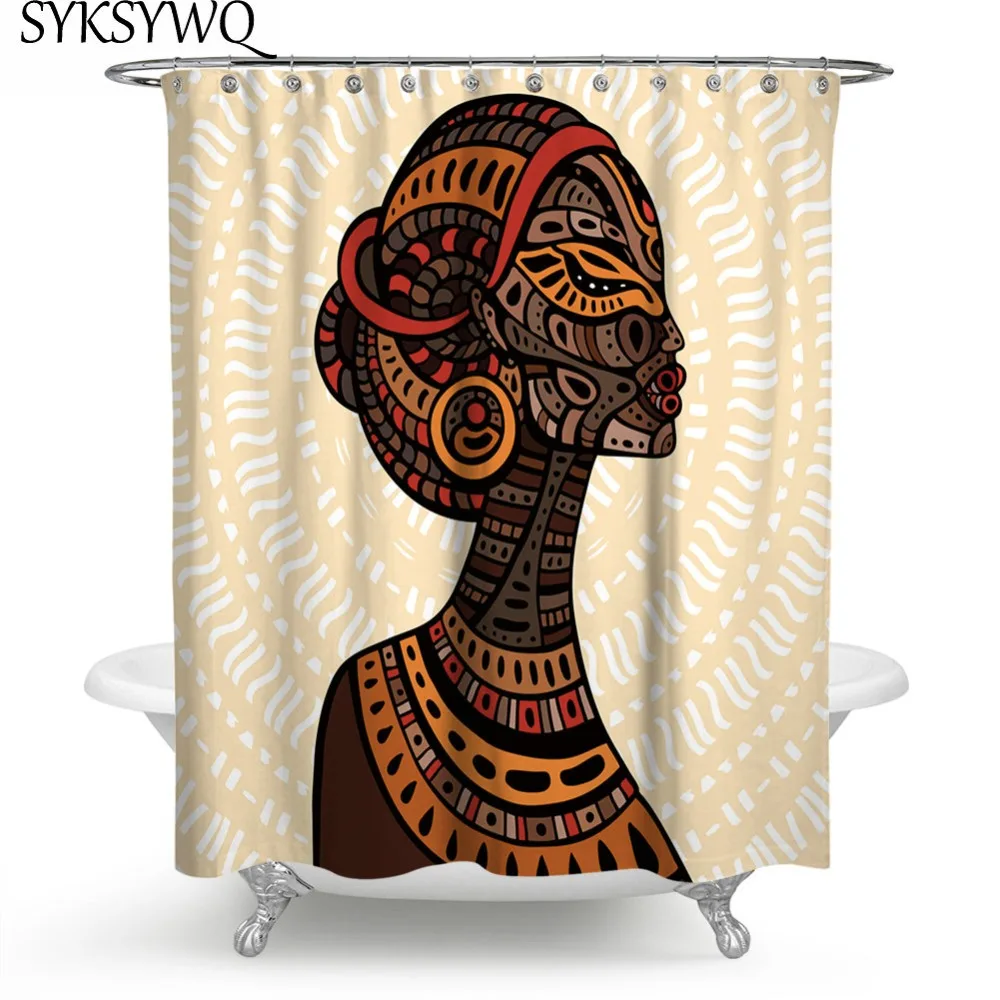 2019 New African Women Shower Curtain Black Girl African American