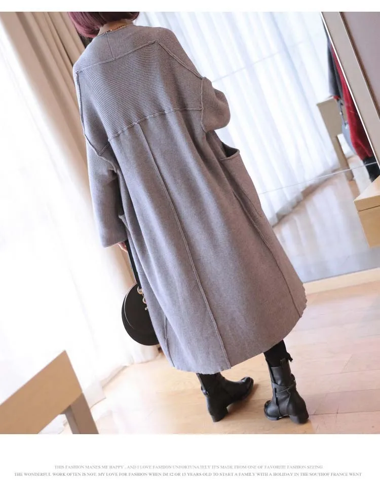 Mi Casual Tricoté Cardigans Manches Noir Chaud Lâche rouge Longue coffee 2018 Mode Tricot Épais gris Manteau Nouveau À Longues Pull Outerwears q8wOZgXx