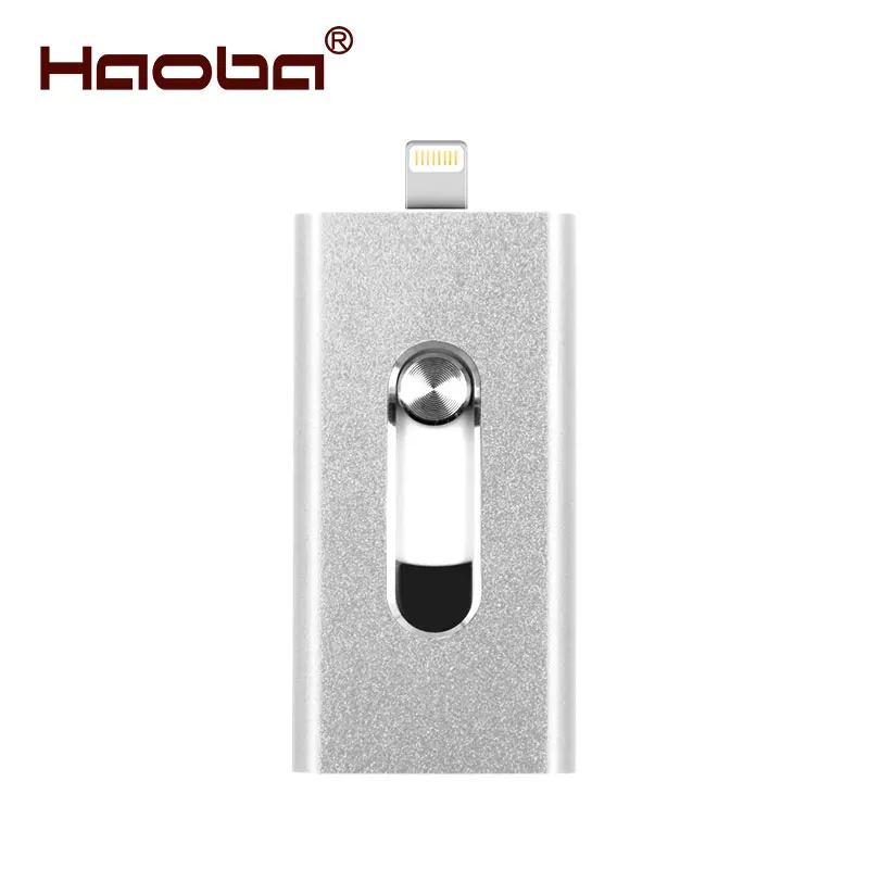 Новинка 3 в 1 usb флеш-накопитель USB 2,0 для iPhone/iPad/IOS/Android/PC 64 ГБ 32 ГБ 16 ГБ 8 ГБ флеш-накопитель высокоскоростной флеш-накопитель - Цвет: silver