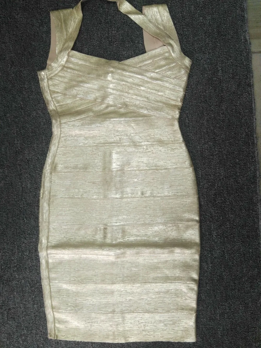 Clearance gold hot glue bandage DRESS summer autumn Sexy evening Party