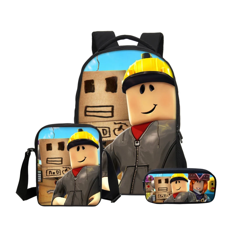 

2019 Children School Bags For Girls Roblox Print School Backpacks Boys Laptop Backpacks 3pcs Set Schoolbag Kids Mochila Infantil