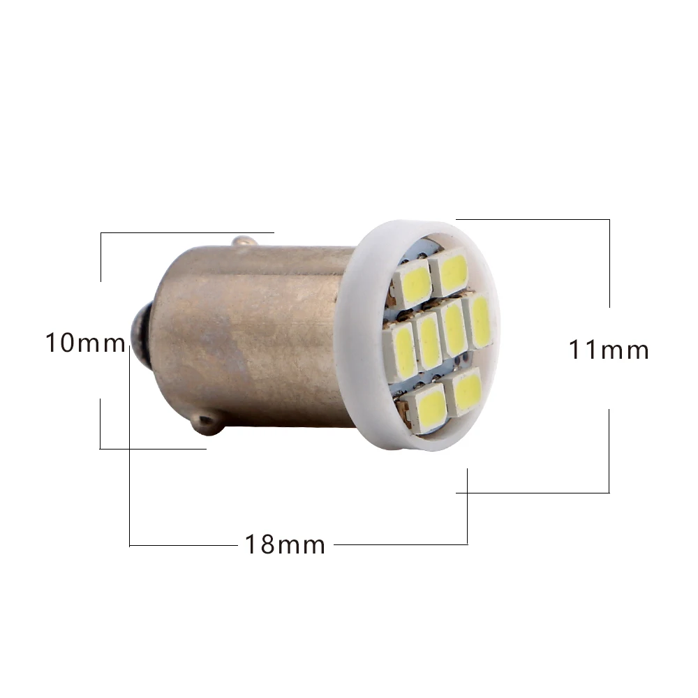 YM E-Bright 10 шт. BA9S T4W T11 1206 8 SMD 6 в 6,3 В AC DC Светодиодный светильник неполярный автомобильный Стайлинг белый синий красный янтарный Зеленый авто лампы