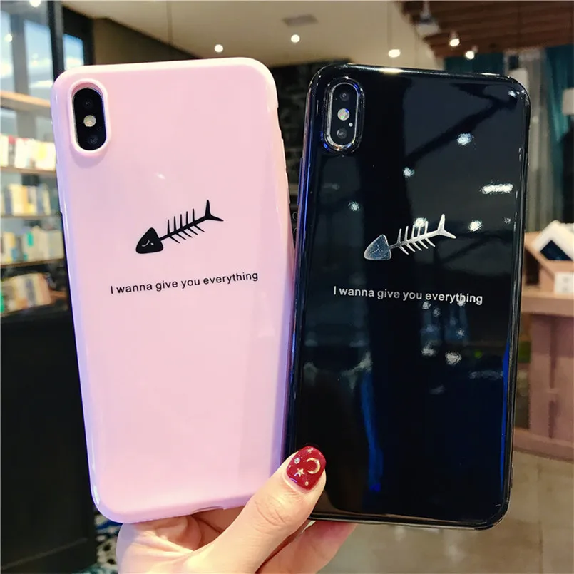 WLMLBU Silicone Feather Case For iPhone 7 8 Plus XS Max XR Xs Letter Phone Cases For iPhone X 8 7 6 6S Plus Soft TPU Back Cover
