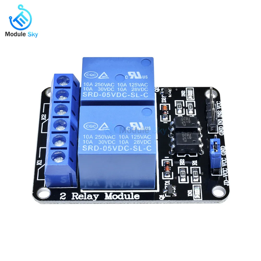 

5V 2-Channel 2 Channel Relay Module Shiled Relay Expansion Board Low Level Triggered 2-Way Relay Module For Arduino ARM PIC AVR