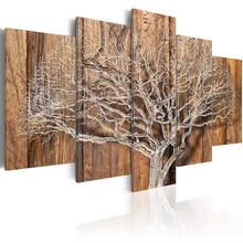 5 Pieces HD Canvas Painting Wall Art wood background Branches Paintings Modern Wall Pictures Framed PJMT- (8)